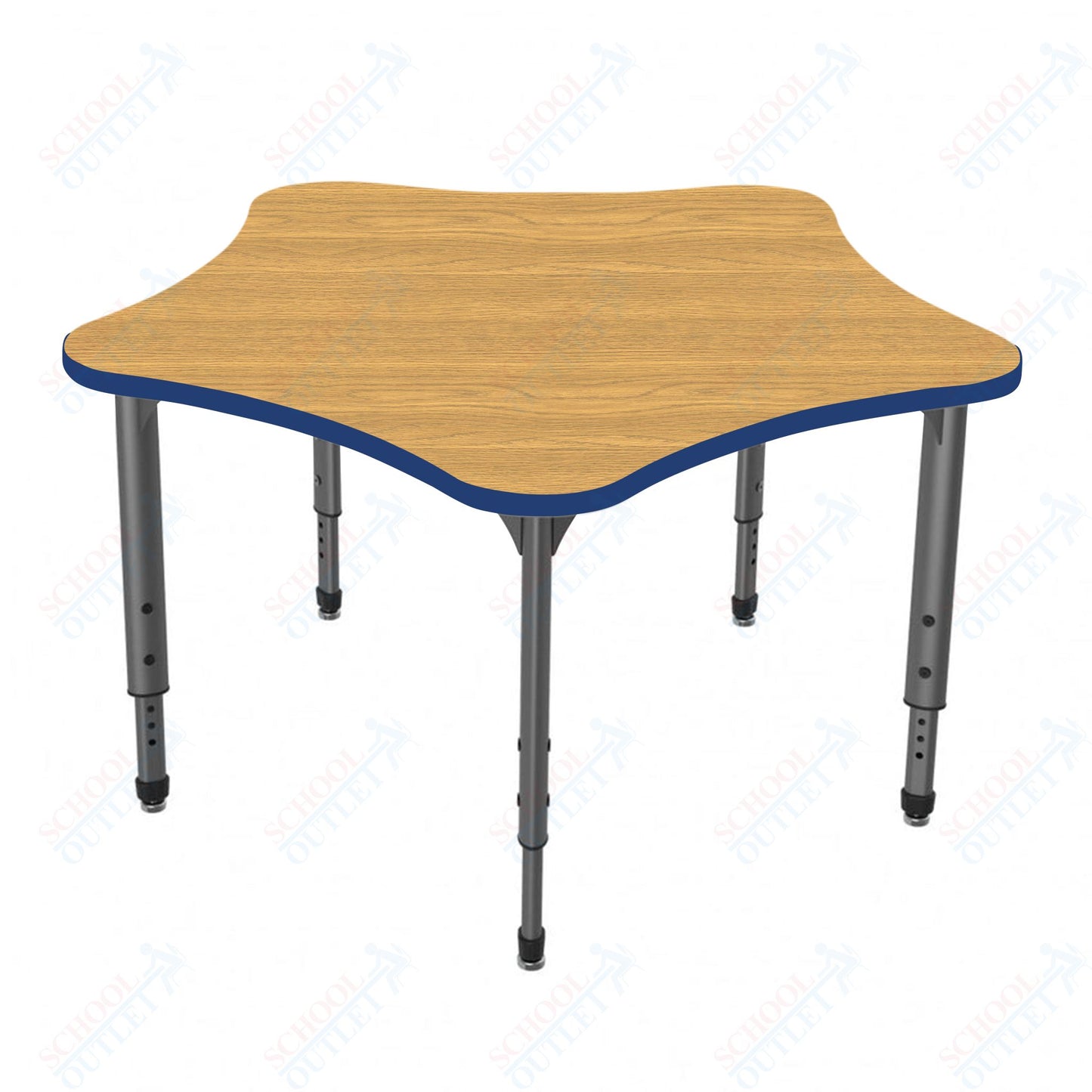 Marco Apex Series 48" 5-Star School Activity Table Adjustable Height 21"-30" (38-2280-MA)