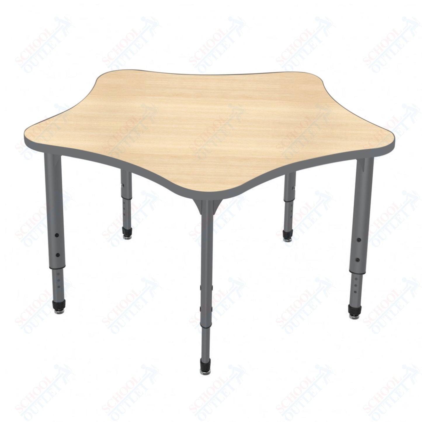 Marco Apex Series 48" 5-Star Preschool Activity Table Height Adjustable Legs 17"-24" (38-2280-MB)