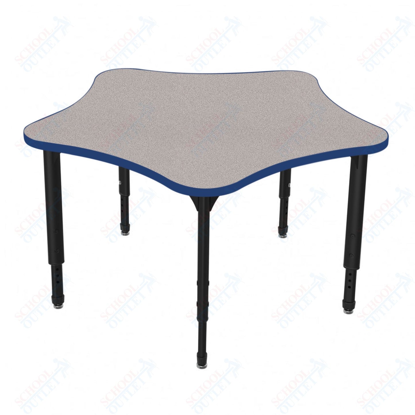 Marco Apex Series 48" 5-Star Preschool Activity Table Height Adjustable Legs 17"-24" (38-2280-MB)