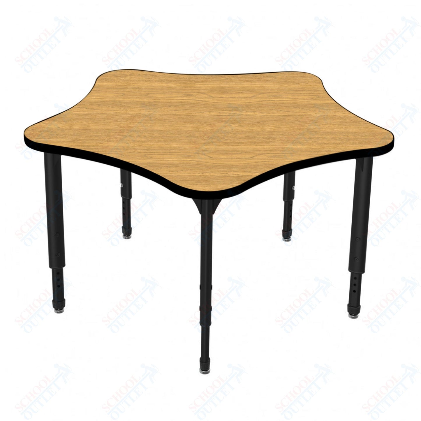Marco Apex Series 60" 5-Star Preschool Activity Table Height Adjustable Legs 17"-24" (38-2281-MB)