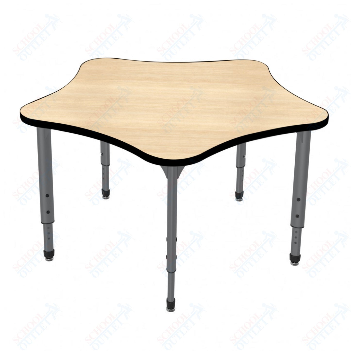 Marco Apex Series 60" 5-Star Preschool Activity Table Height Adjustable Legs 17"-24" (38-2281-MB)