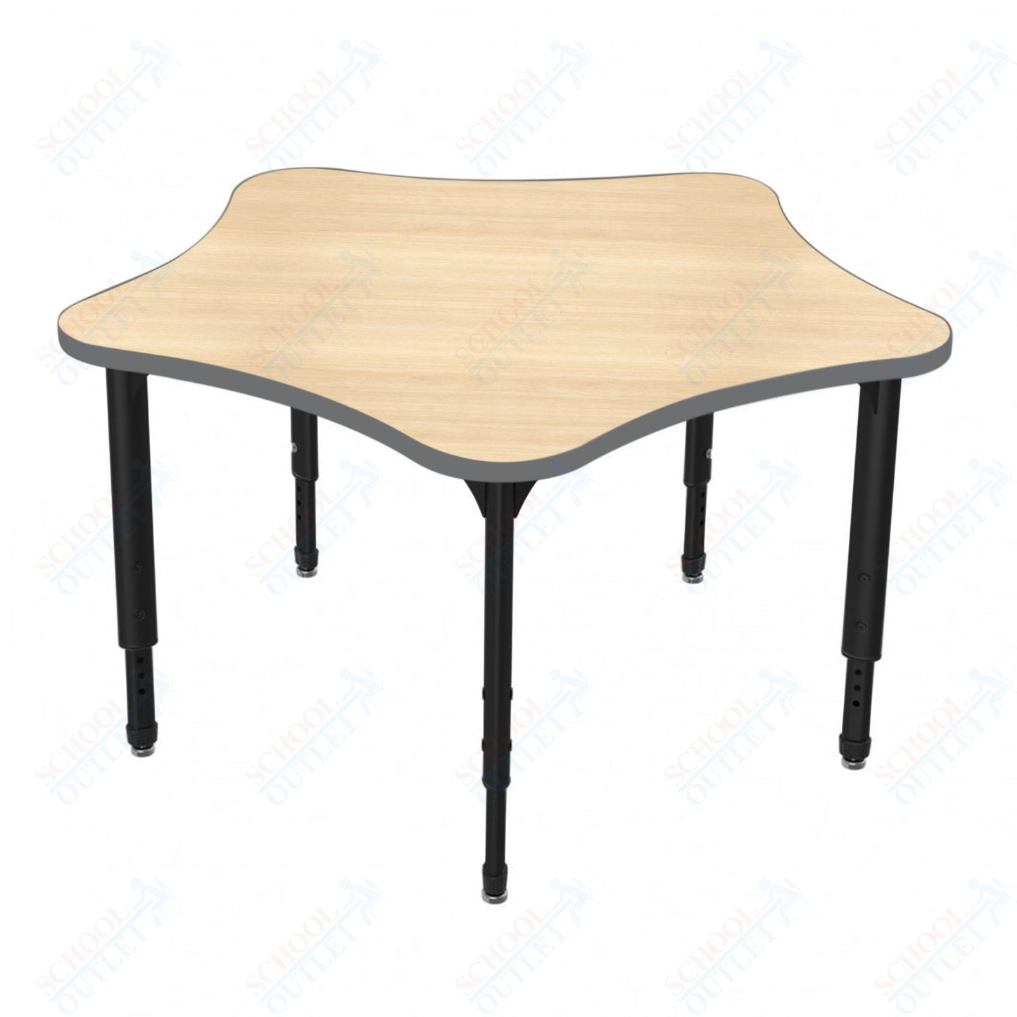 Marco Apex Series 60" 5-Star Preschool Activity Table Height Adjustable Legs 17"-24" (38-2281-MB)