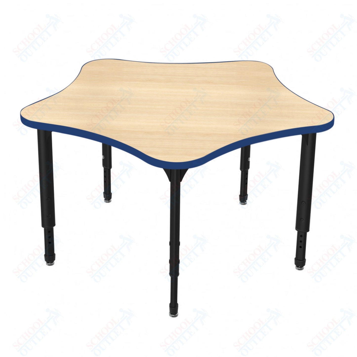 Marco Apex Series 60" 5-Star Preschool Activity Table Height Adjustable Legs 17"-24" (38-2281-MB)