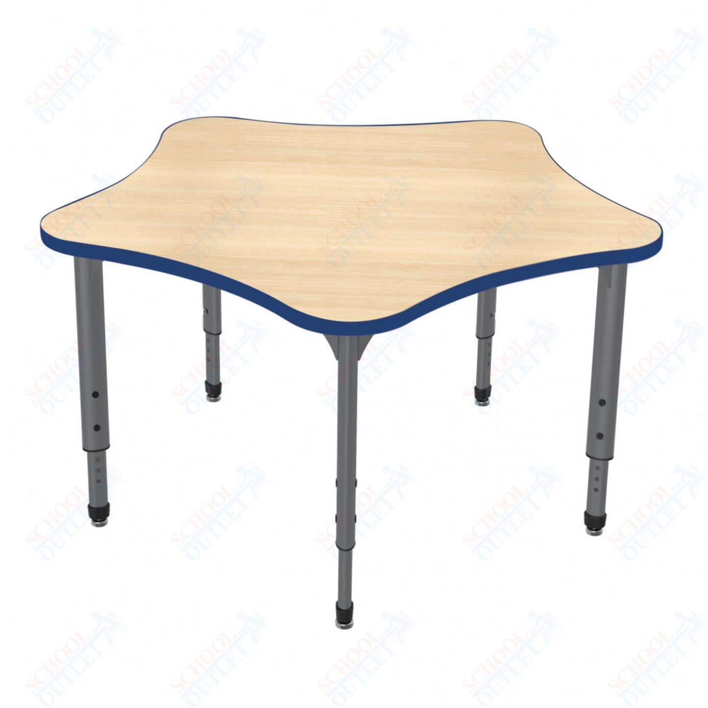 Marco Apex Series 60" 5-Star Preschool Activity Table Height Adjustable Legs 17"-24" (38-2281-MB)