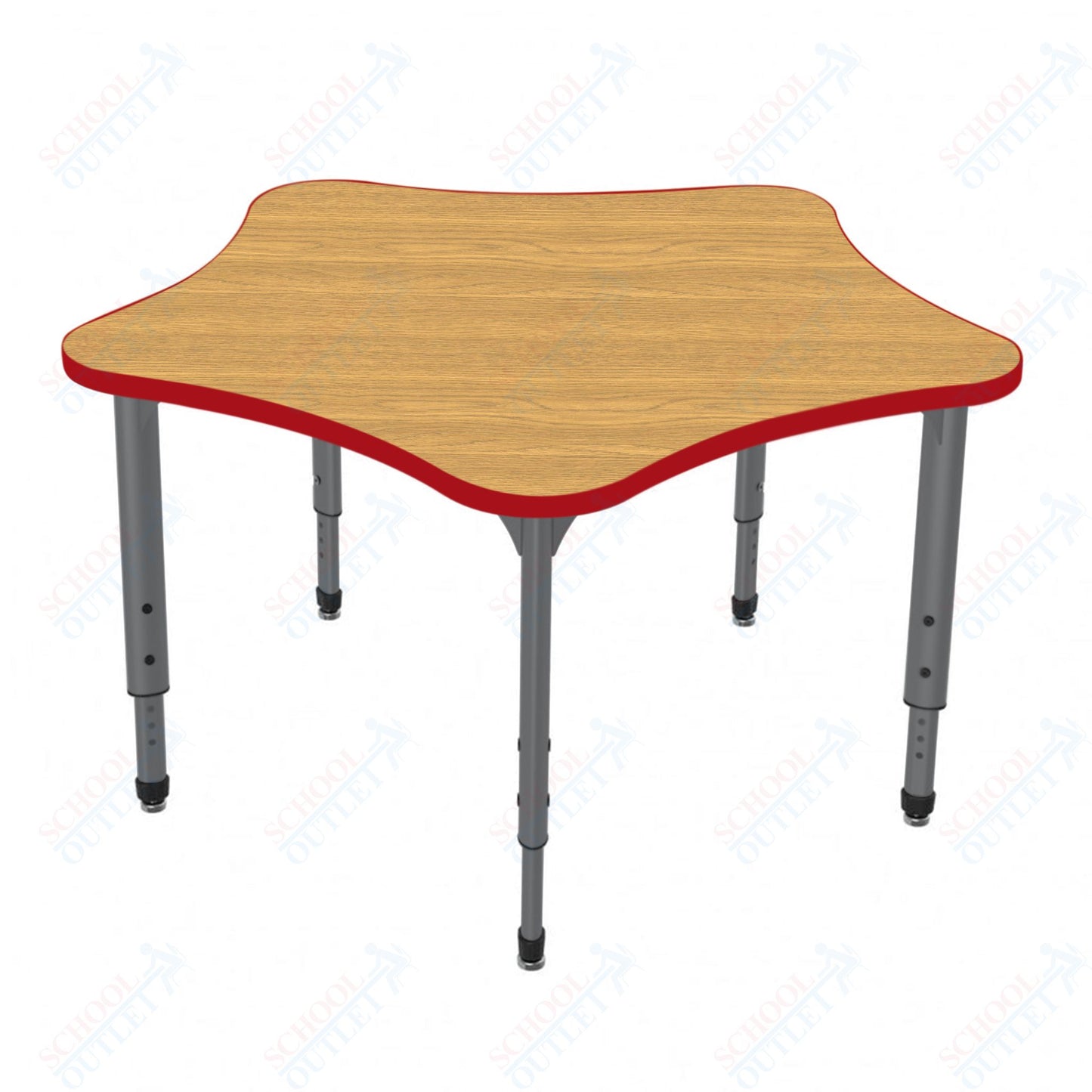 Marco Apex Series 60" 5-Star Preschool Activity Table Height Adjustable Legs 17"-24" (38-2281-MB)