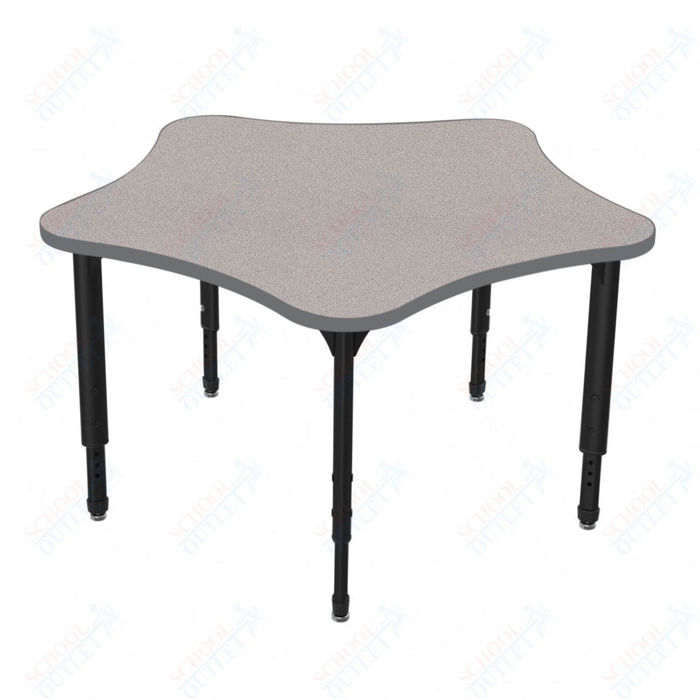 Marco Apex Series 60" 5-Star Preschool Activity Table Height Adjustable Legs 17"-24" (38-2281-MB)