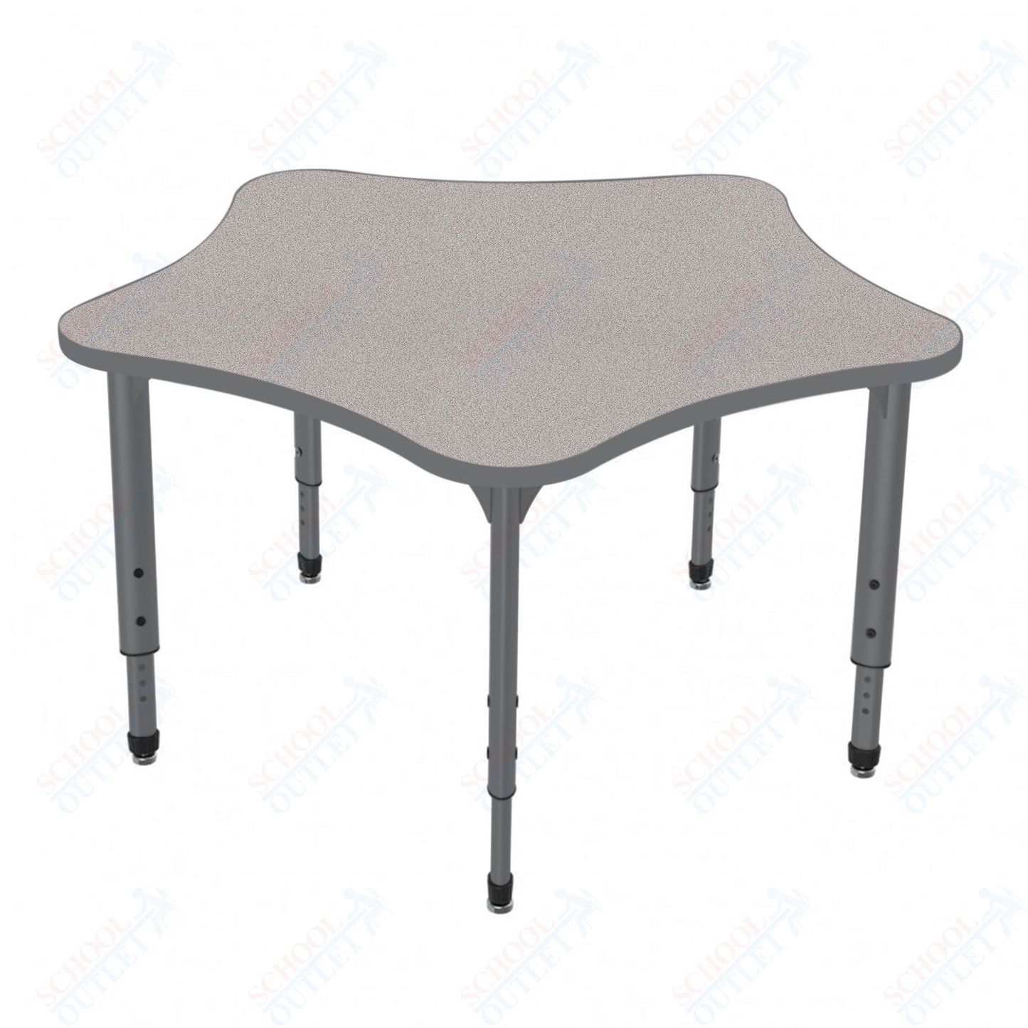 Marco Apex Series 60" 5-Star Preschool Activity Table Height Adjustable Legs 17"-24" (38-2281-MB)