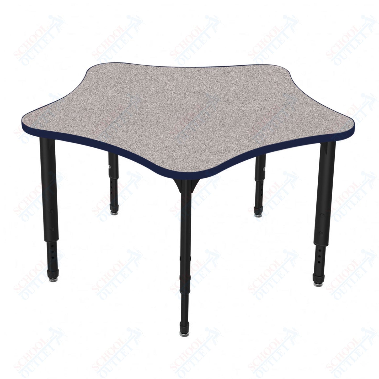 Marco Apex Series 60" 5-Star Preschool Activity Table Height Adjustable Legs 17"-24" (38-2281-MB)