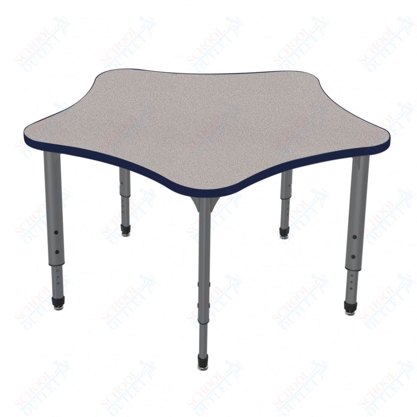 Marco Apex Series 60" 5-Star Preschool Activity Table Height Adjustable Legs 17"-24" (38-2281-MB)