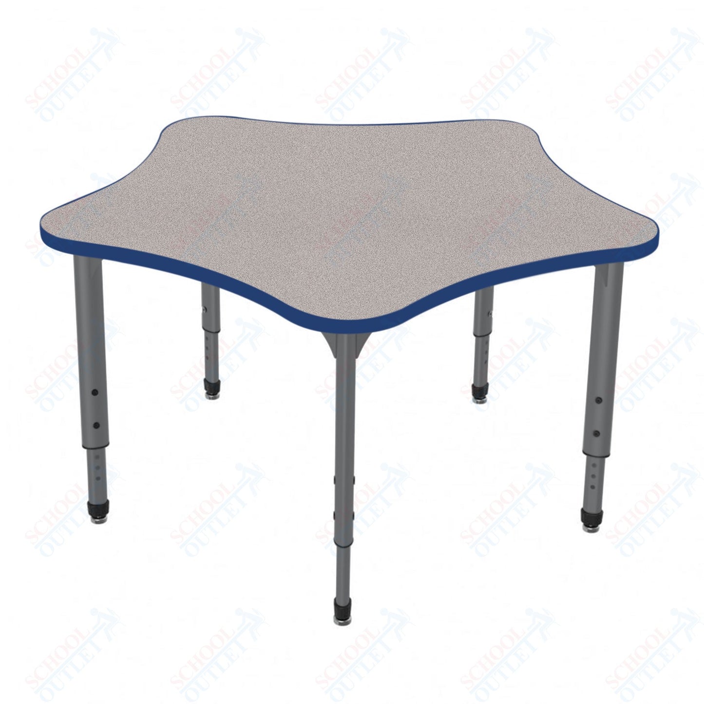 Marco Apex Series 60" 5-Star Preschool Activity Table Height Adjustable Legs 17"-24" (38-2281-MB)