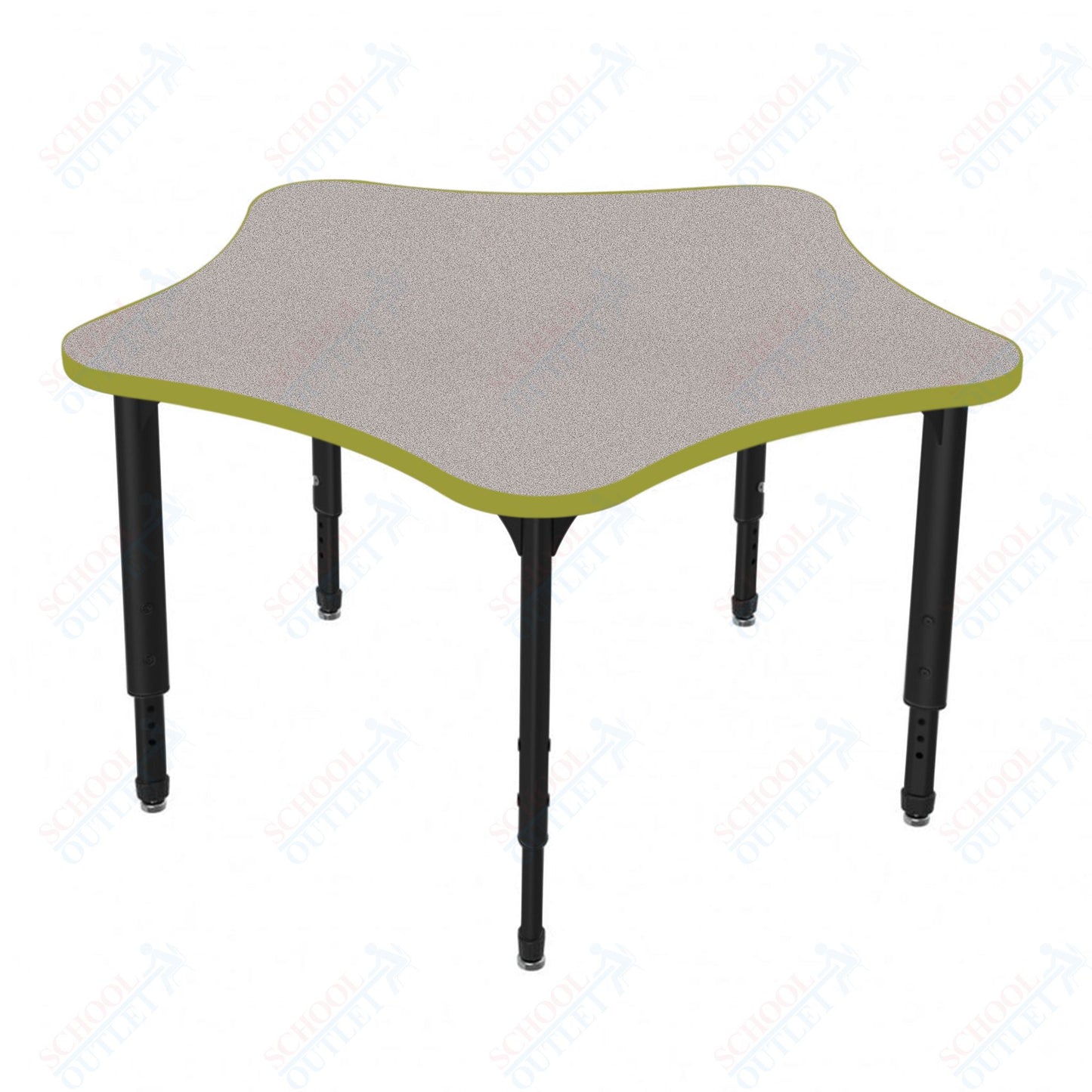 Marco Apex Series 60" 5-Star Preschool Activity Table Height Adjustable Legs 17"-24" (38-2281-MB)