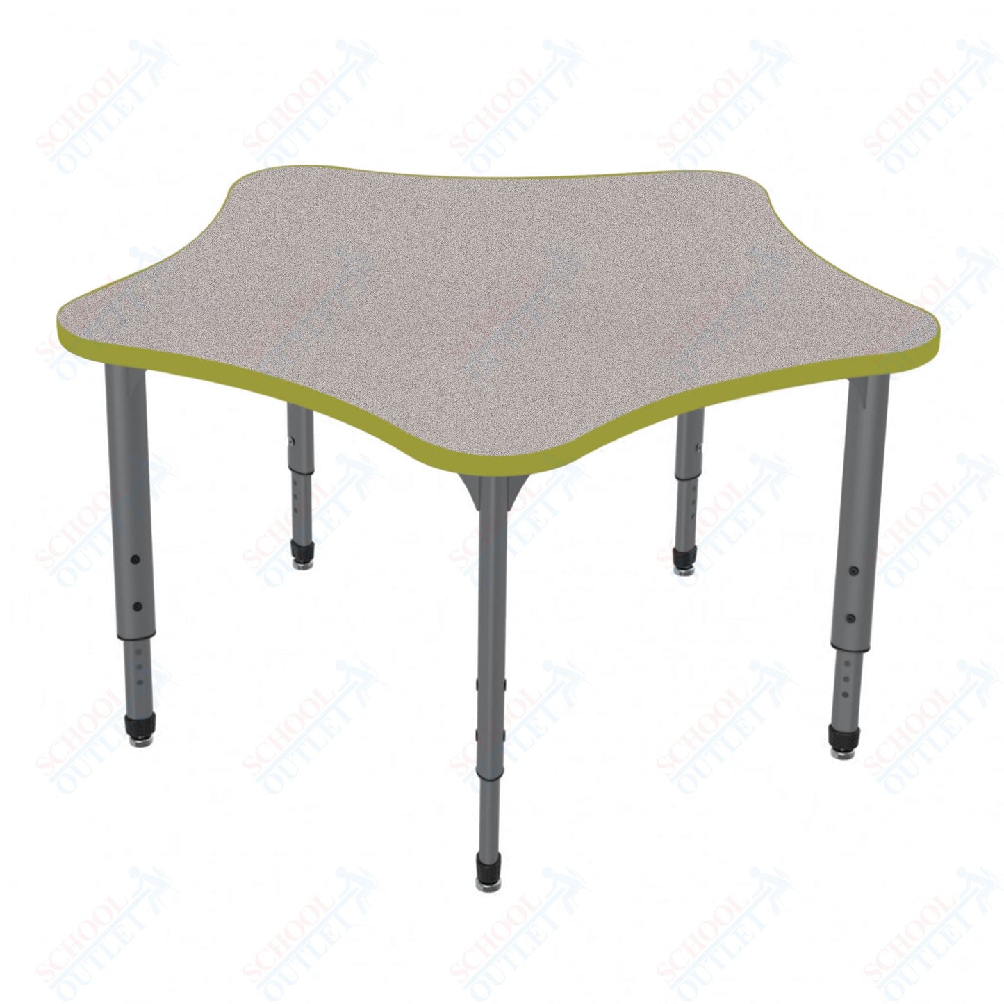 Marco Apex Series 60" 5-Star Preschool Activity Table Height Adjustable Legs 17"-24" (38-2281-MB)