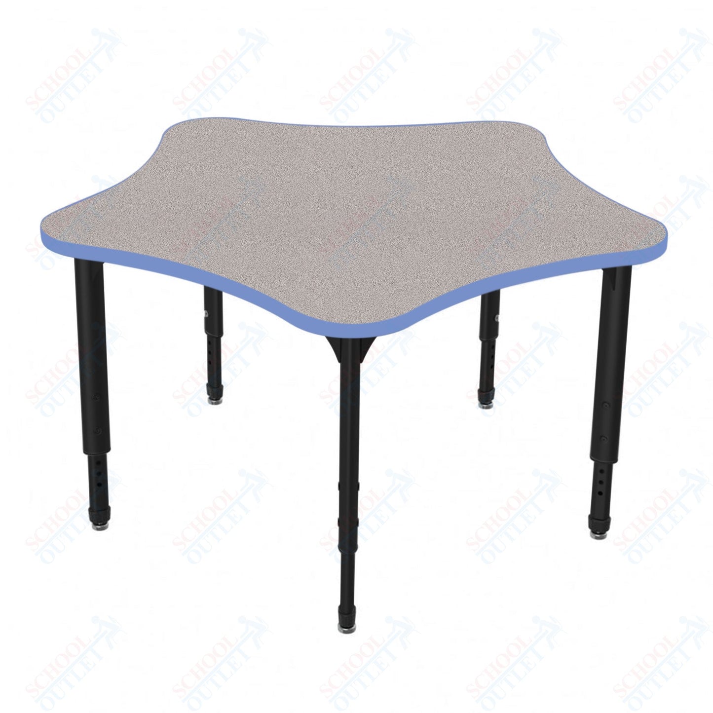 Marco Apex Series 60" 5-Star Preschool Activity Table Height Adjustable Legs 17"-24" (38-2281-MB)