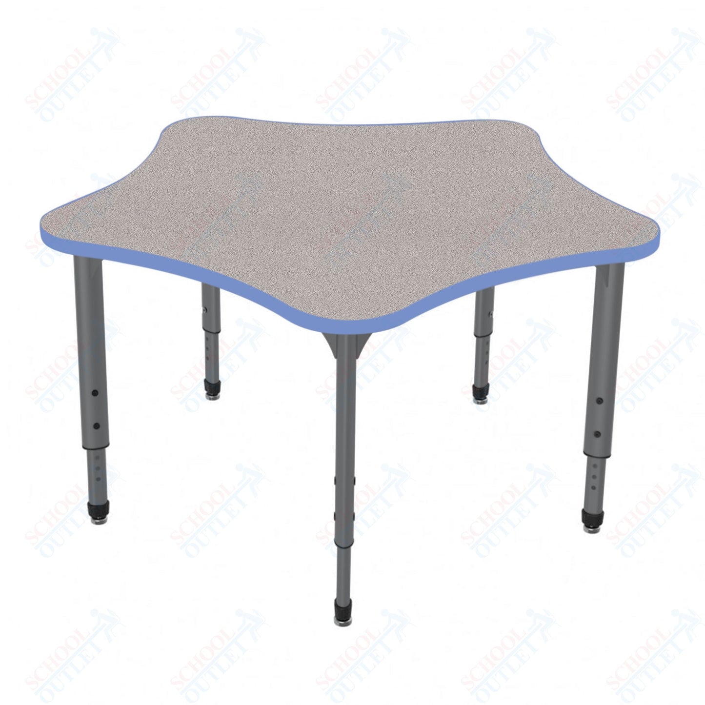 Marco Apex Series 60" 5-Star Preschool Activity Table Height Adjustable Legs 17"-24" (38-2281-MB)