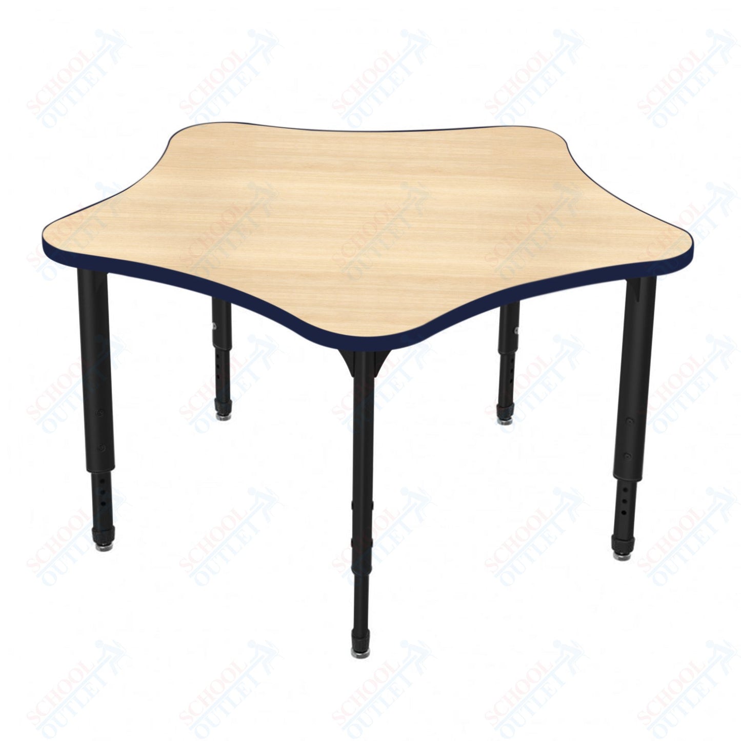 Marco Apex Series 60" 5-Star Preschool Activity Table Height Adjustable Legs 17"-24" (38-2281-MB)