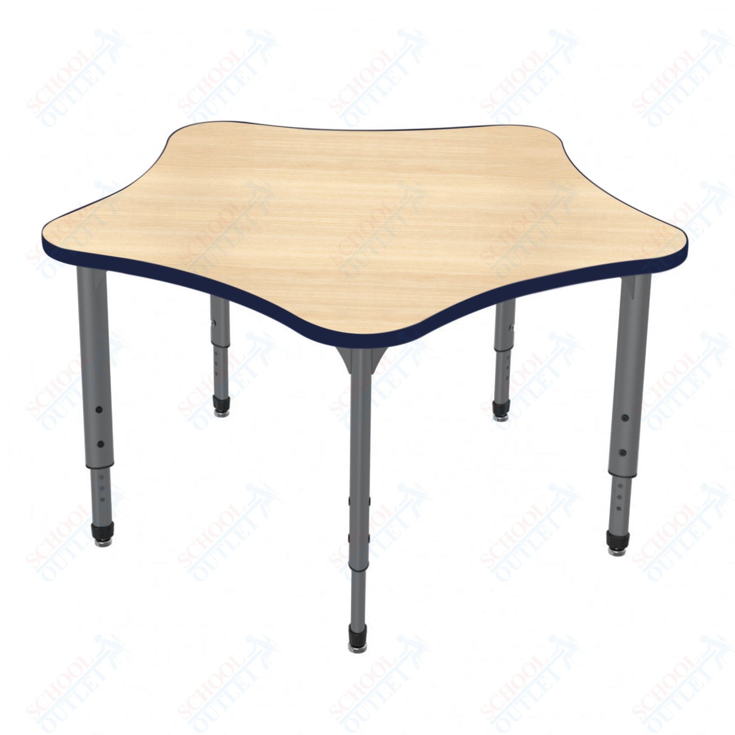 Marco Apex Series 60" 5-Star Preschool Activity Table Height Adjustable Legs 17"-24" (38-2281-MB)