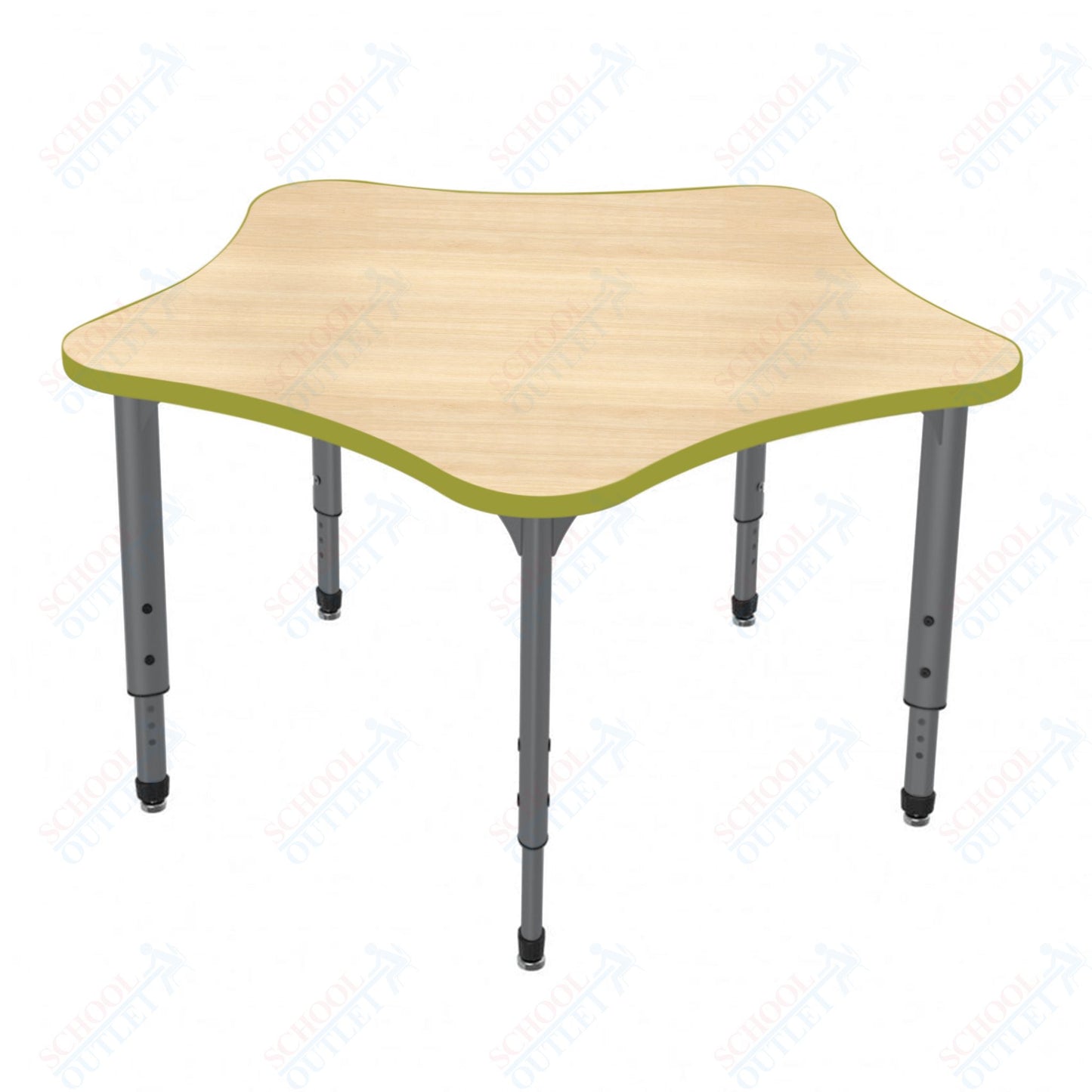 Marco Apex Series 60" 5-Star Preschool Activity Table Height Adjustable Legs 17"-24" (38-2281-MB)