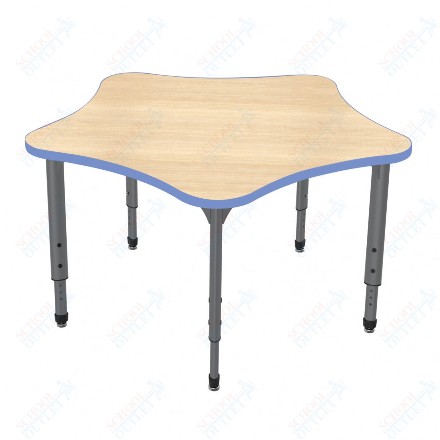 Marco Apex Series 60" 5-Star Preschool Activity Table Height Adjustable Legs 17"-24" (38-2281-MB)