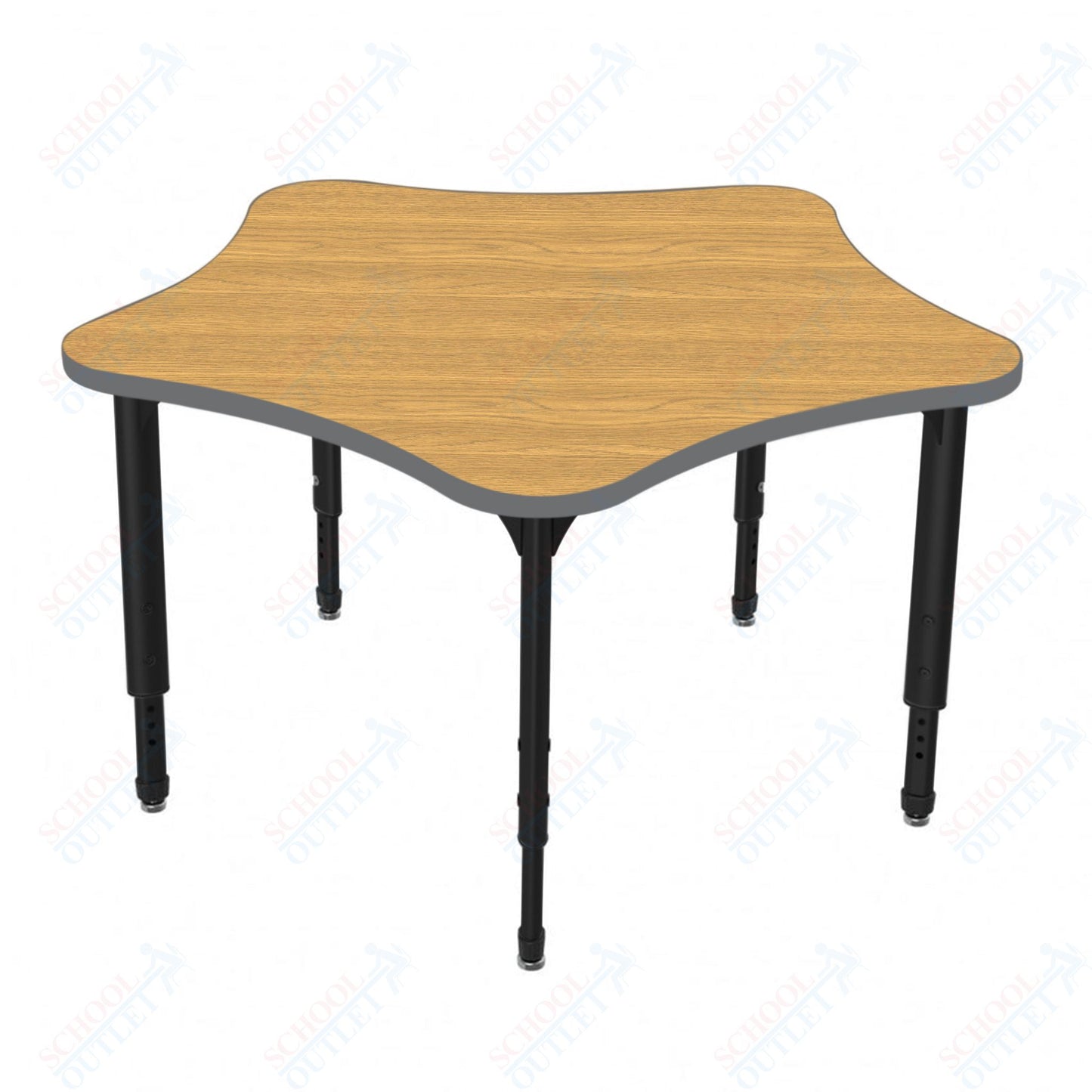 Marco Apex Series 60" 5-Star Preschool Activity Table Height Adjustable Legs 17"-24" (38-2281-MB)