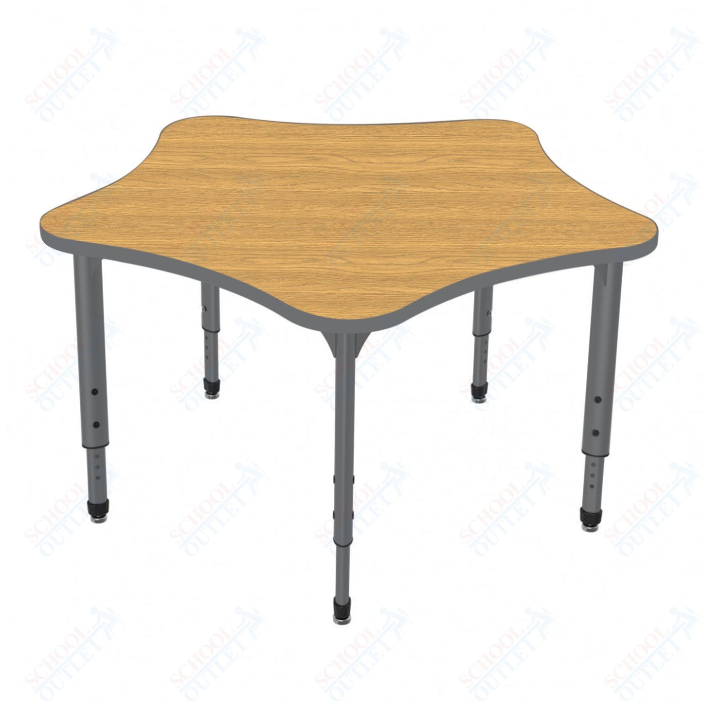 Marco Apex Series 60" 5-Star Preschool Activity Table Height Adjustable Legs 17"-24" (38-2281-MB)