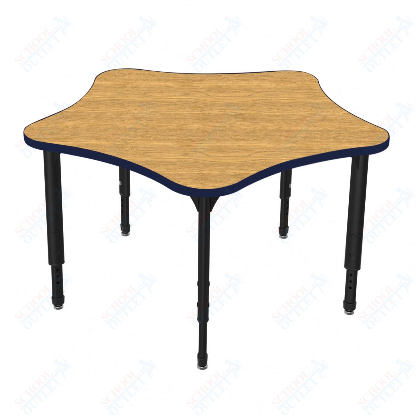 Marco Apex Series 60" 5-Star Preschool Activity Table Height Adjustable Legs 17"-24" (38-2281-MB)