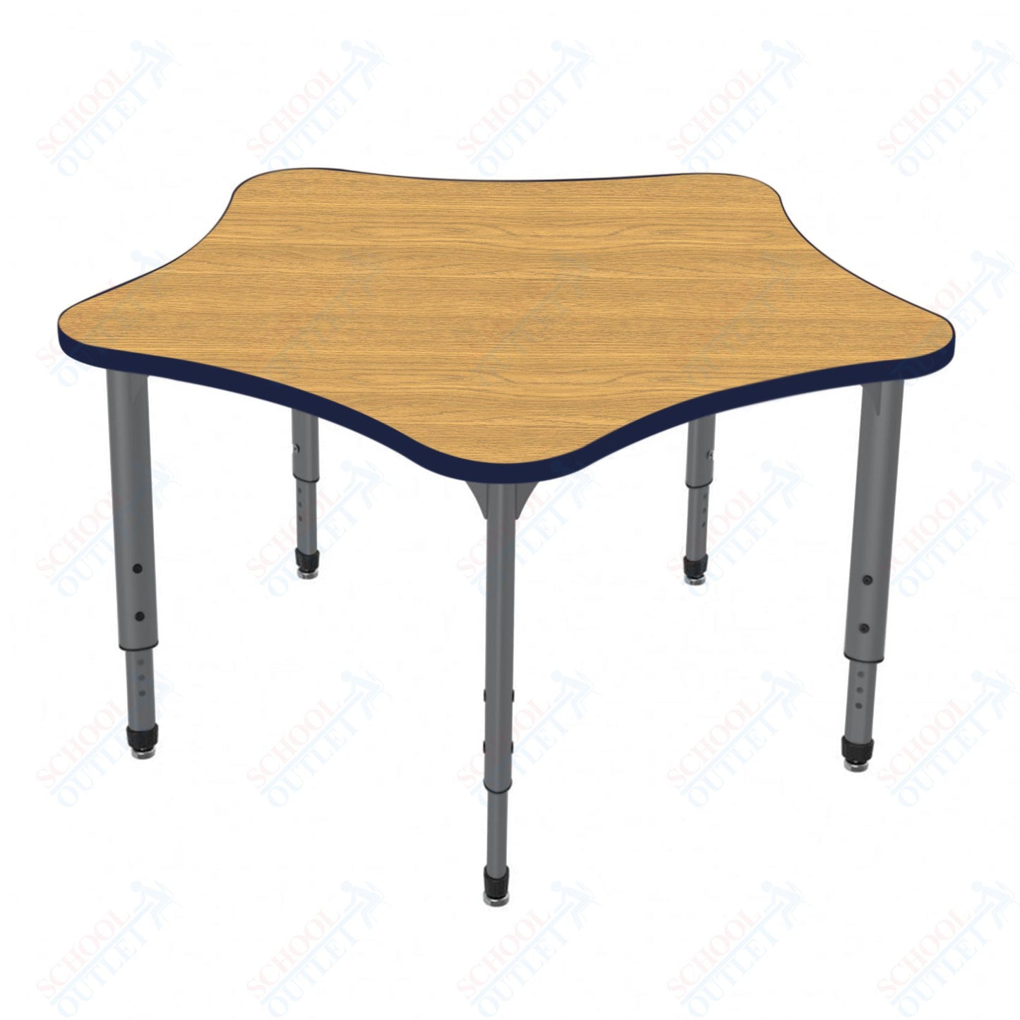 Marco Apex Series 60" 5-Star Preschool Activity Table Height Adjustable Legs 17"-24" (38-2281-MB)