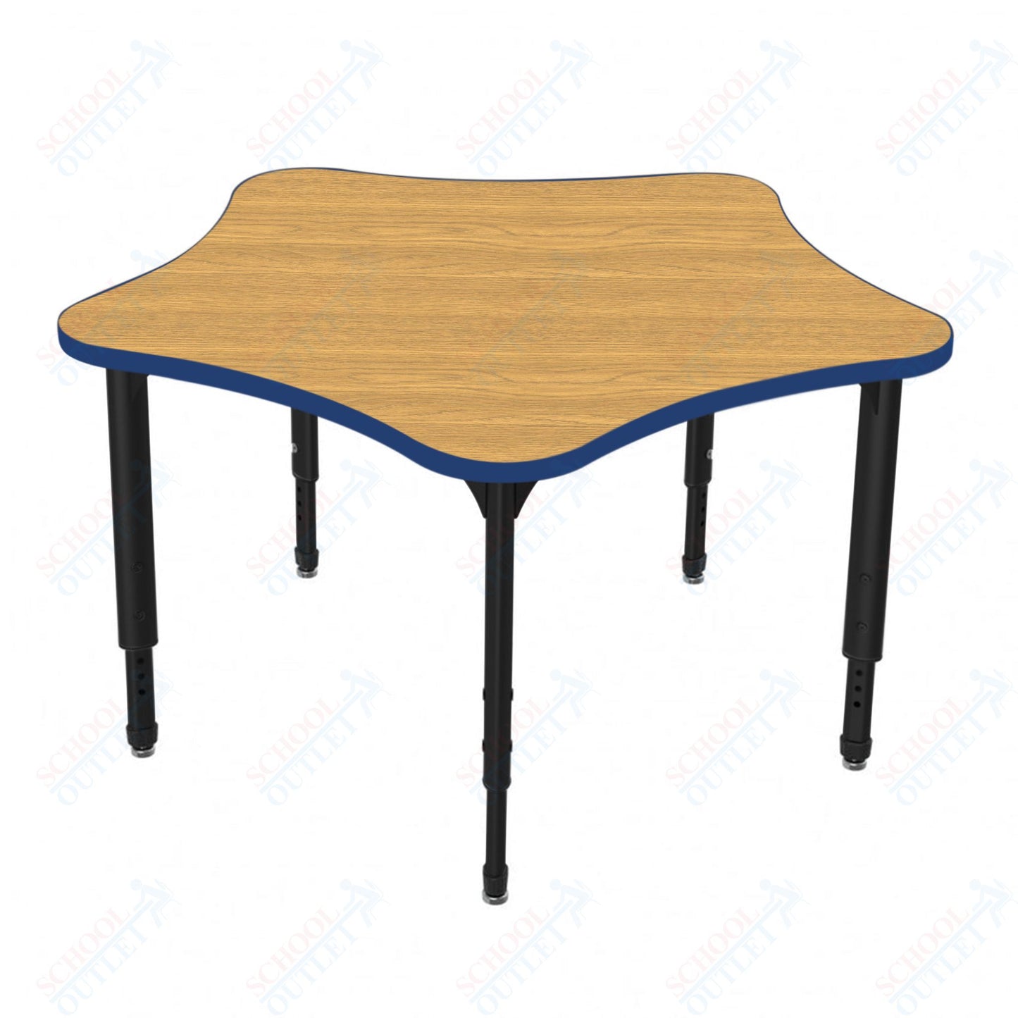 Marco Apex Series 60" 5-Star Preschool Activity Table Height Adjustable Legs 17"-24" (38-2281-MB)