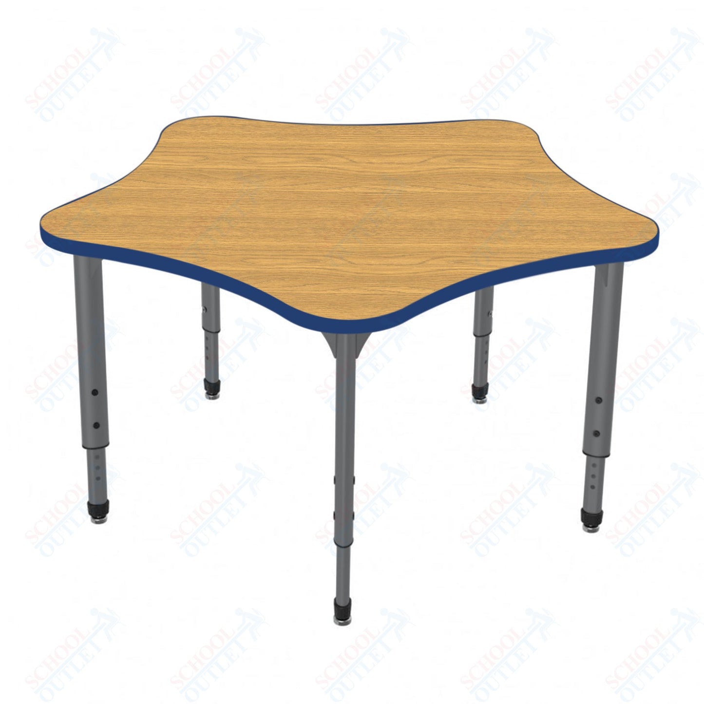 Marco Apex Series 60" 5-Star Preschool Activity Table Height Adjustable Legs 17"-24" (38-2281-MB)
