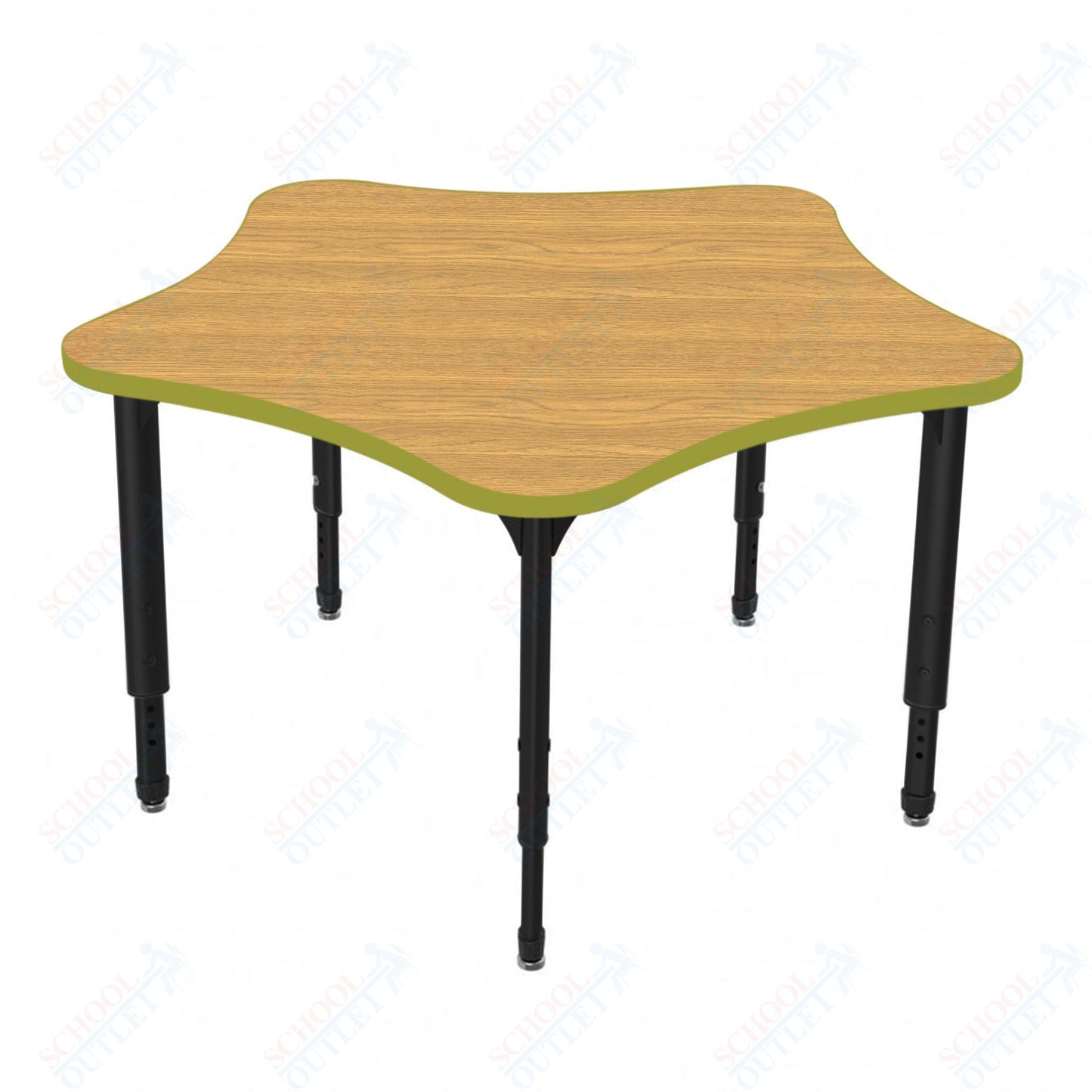 Marco Apex Series 60" 5-Star Preschool Activity Table Height Adjustable Legs 17"-24" (38-2281-MB)