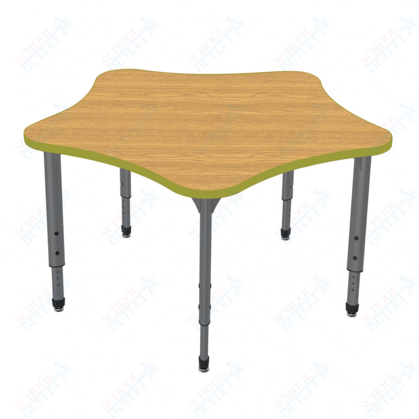 Marco Apex Series 60" 5-Star Preschool Activity Table Height Adjustable Legs 17"-24" (38-2281-MB)