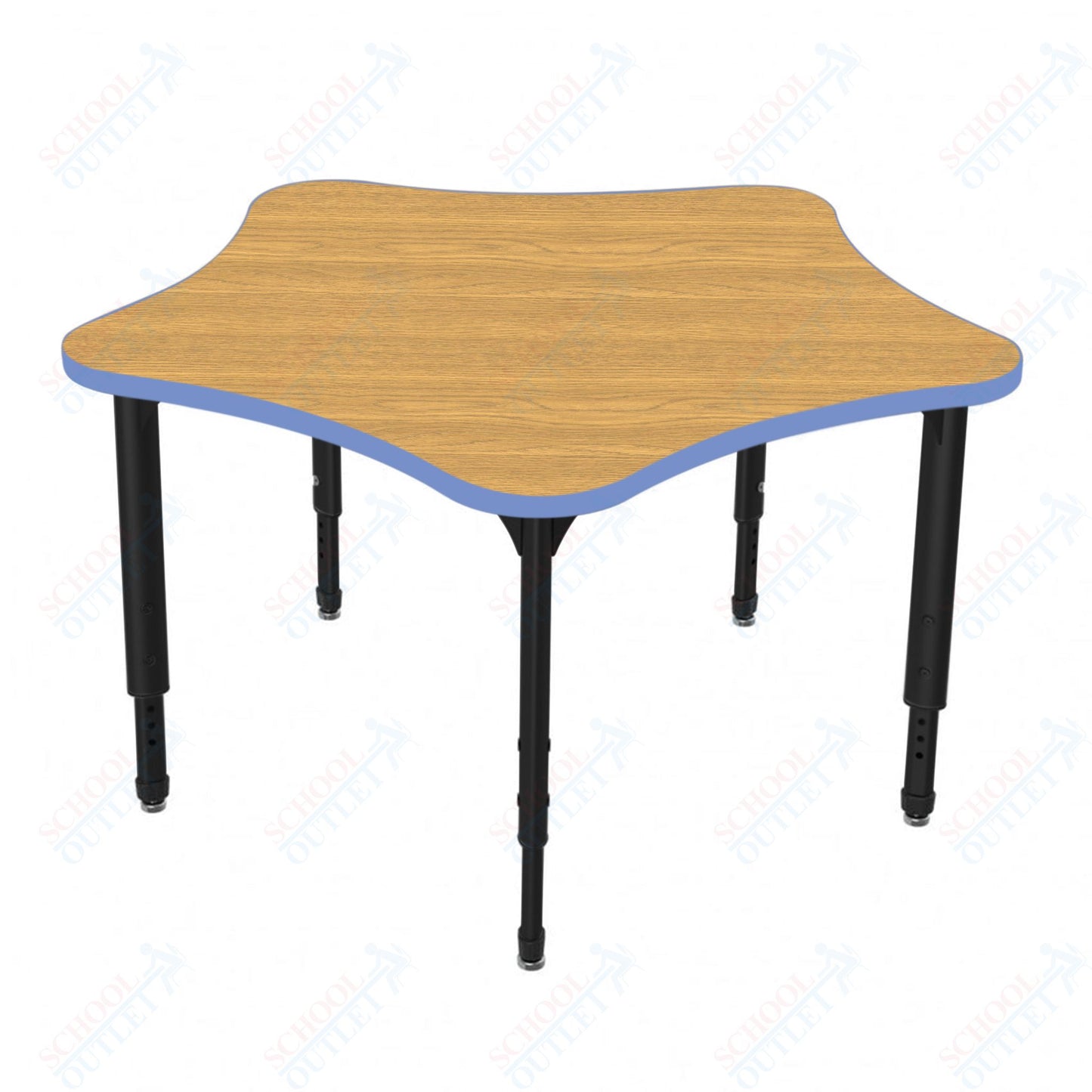 Marco Apex Series 60" 5-Star Preschool Activity Table Height Adjustable Legs 17"-24" (38-2281-MB)