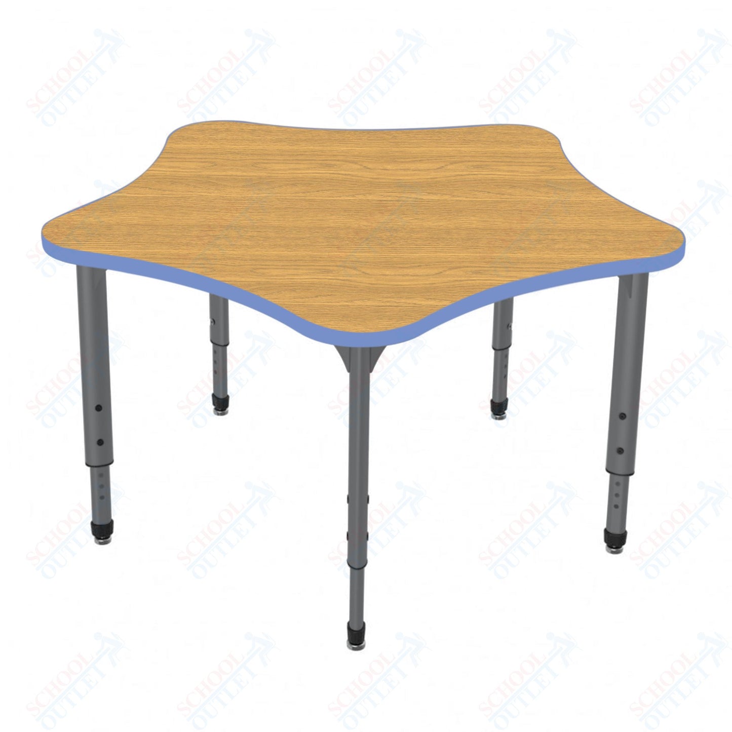 Marco Apex Series 60" 5-Star Preschool Activity Table Height Adjustable Legs 17"-24" (38-2281-MB)