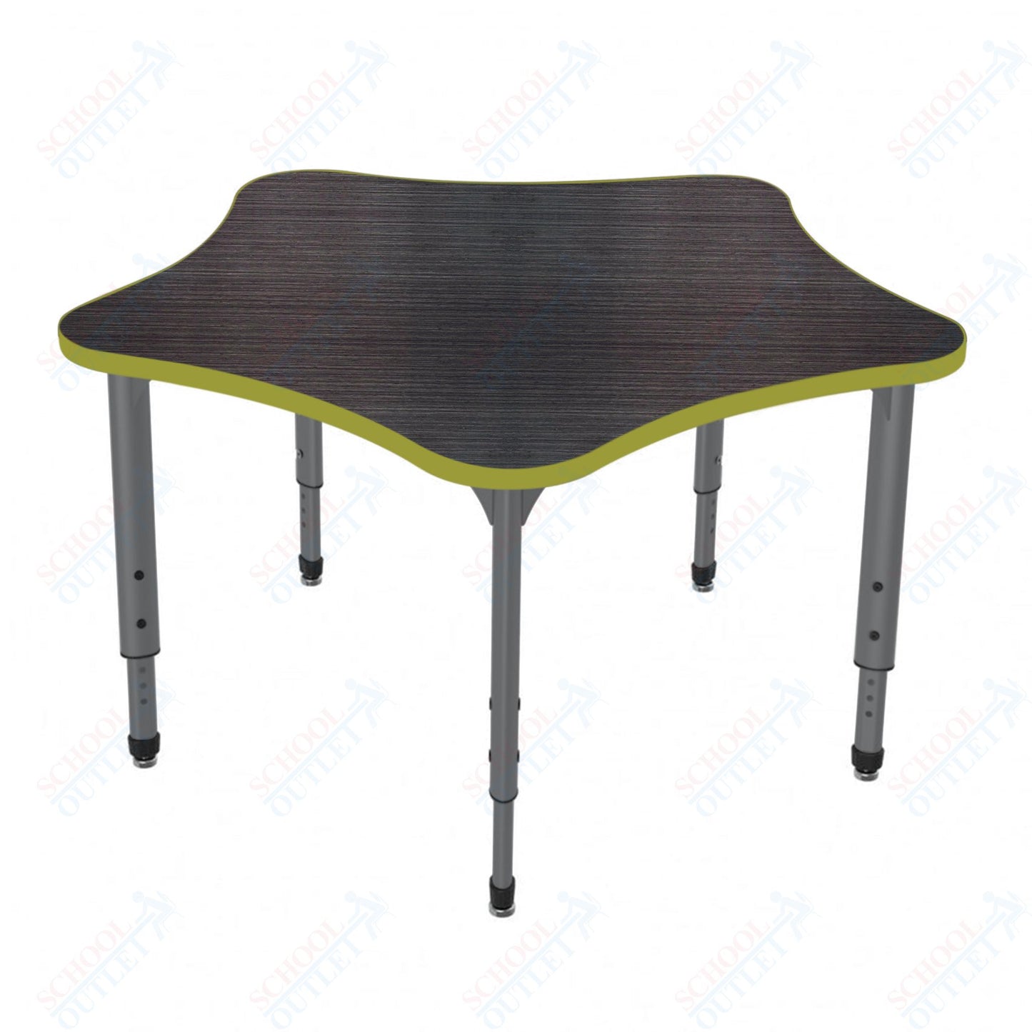 Marco Apex Series 60" 5-Star Preschool Activity Table Height Adjustable Legs 17"-24" (38-2281-MB)
