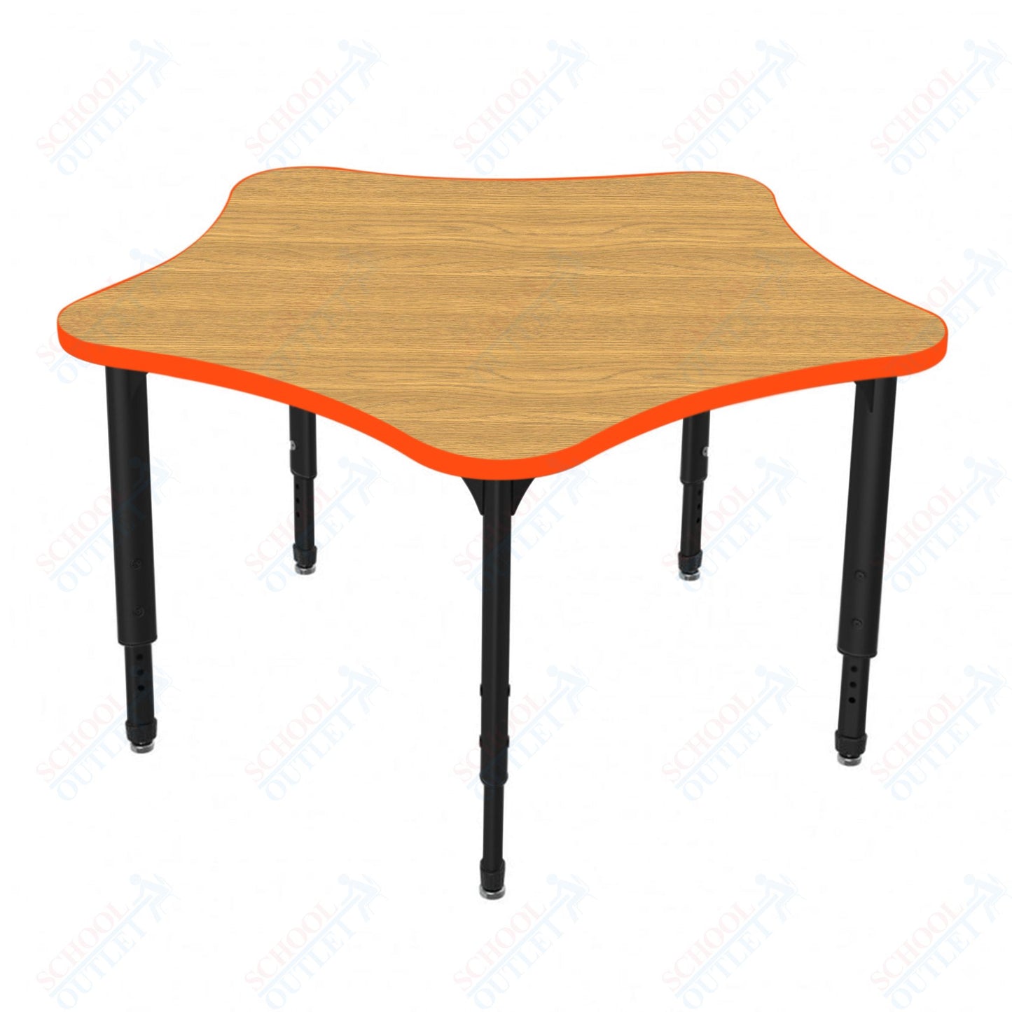 Marco Apex Series 60" 5-Star Preschool Activity Table Height Adjustable Legs 17"-24" (38-2281-MB)