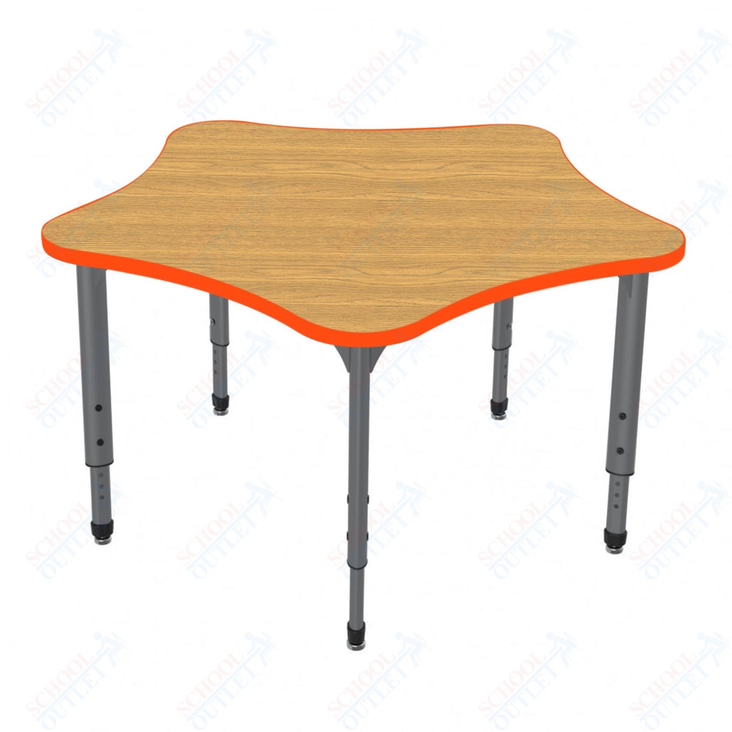 Marco Apex Series 60" 5-Star Preschool Activity Table Height Adjustable Legs 17"-24" (38-2281-MB)