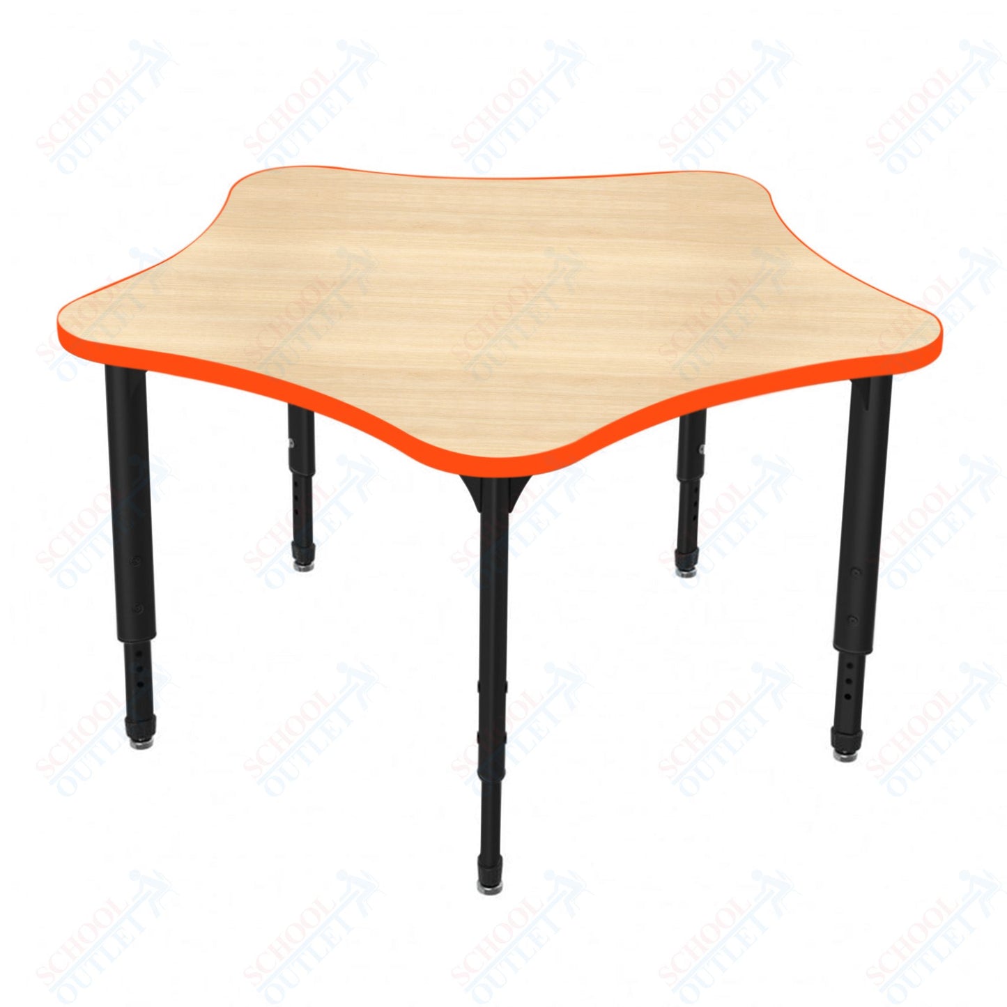 Marco Apex Series 60" 5-Star Preschool Activity Table Height Adjustable Legs 17"-24" (38-2281-MB)
