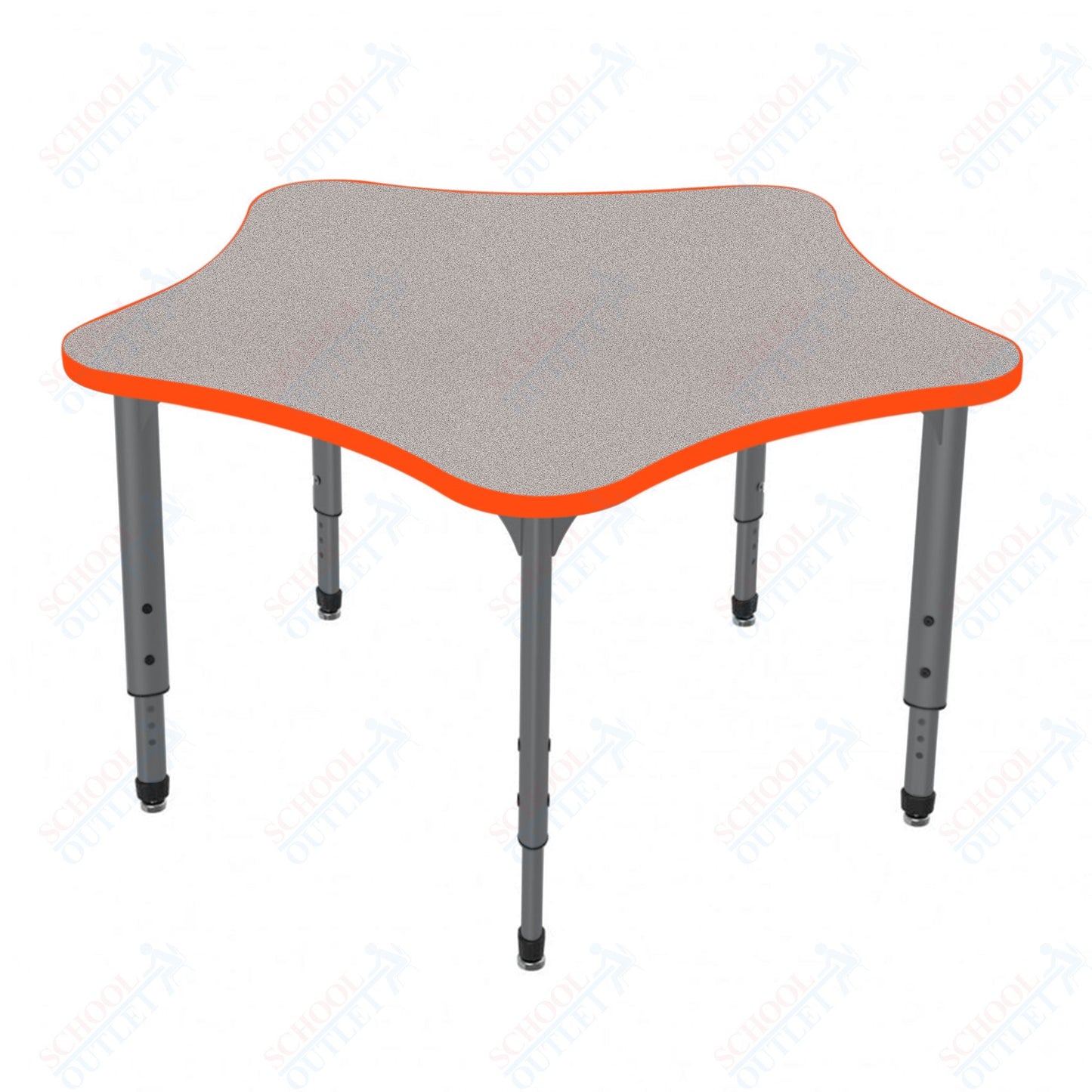 Marco Apex Series 60" 5-Star Preschool Activity Table Height Adjustable Legs 17"-24" (38-2281-MB)
