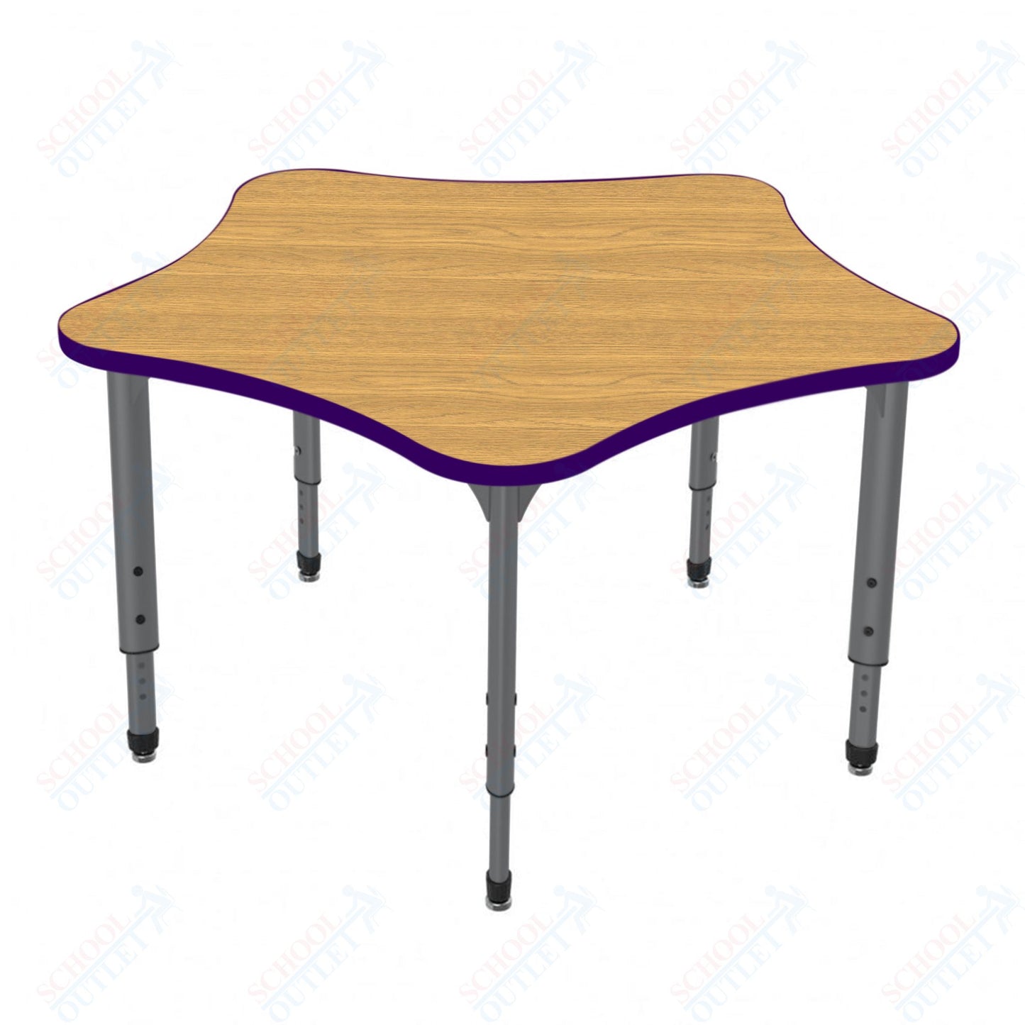 Marco Apex Series 60" 5-Star Preschool Activity Table Height Adjustable Legs 17"-24" (38-2281-MB)