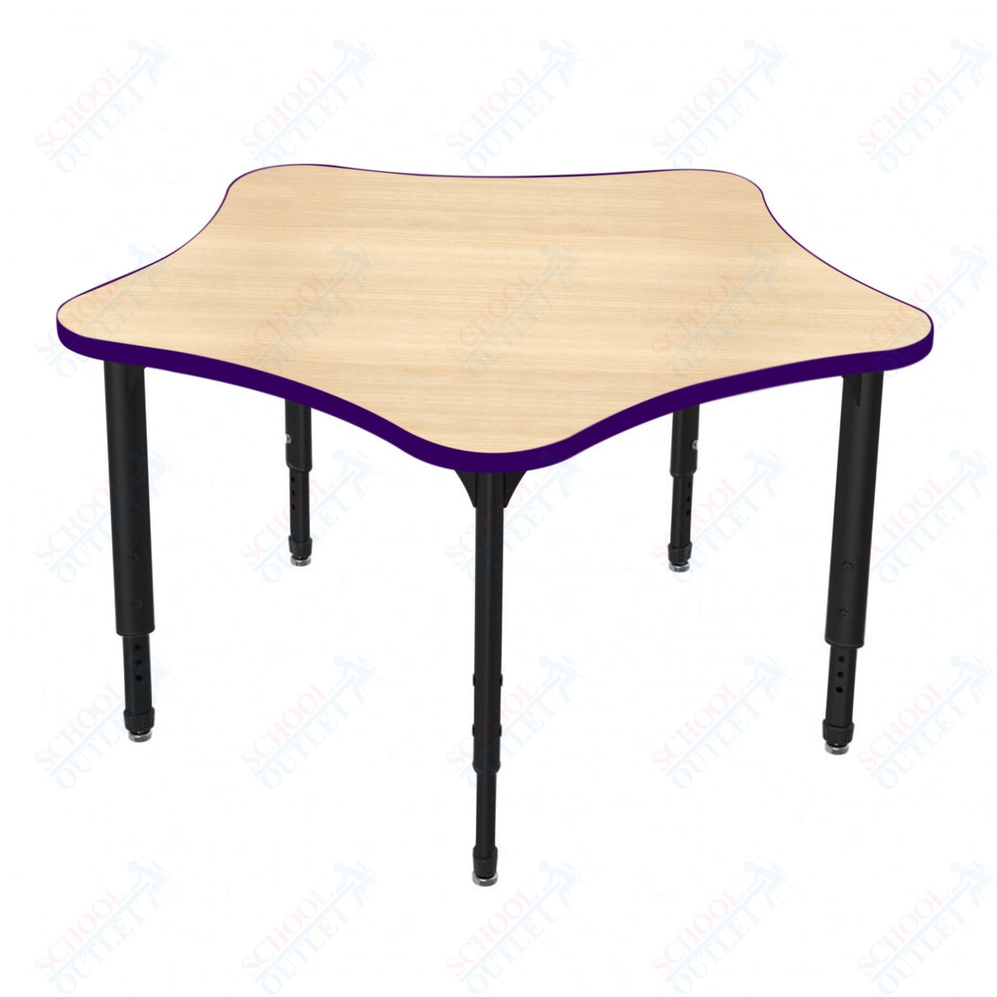 Marco Apex Series 60" 5-Star Preschool Activity Table Height Adjustable Legs 17"-24" (38-2281-MB)