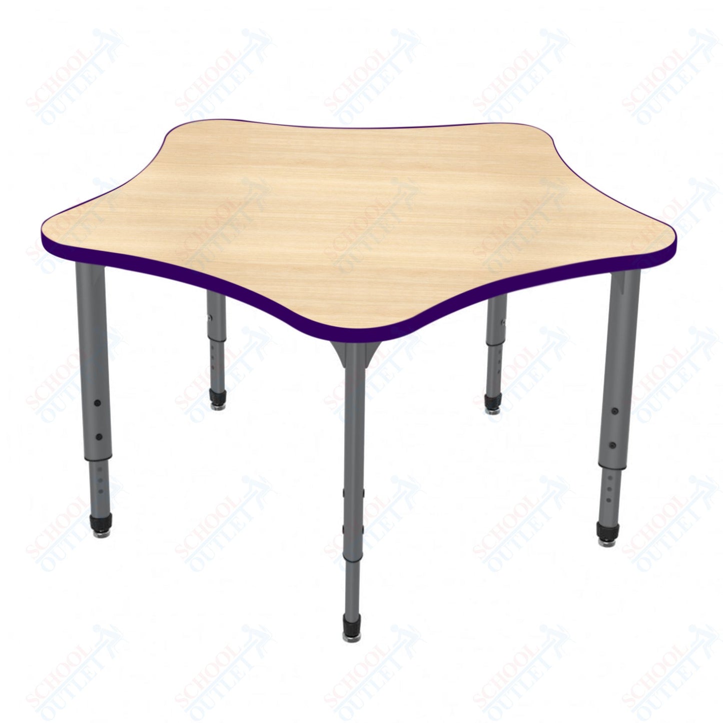 Marco Apex Series 60" 5-Star Preschool Activity Table Height Adjustable Legs 17"-24" (38-2281-MB)
