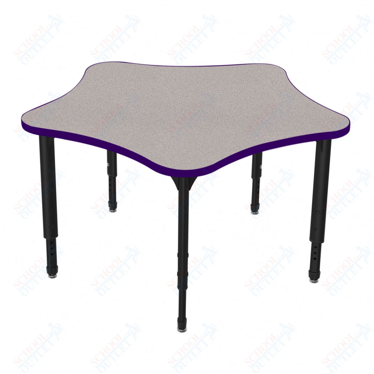 Marco Apex Series 60" 5-Star Preschool Activity Table Height Adjustable Legs 17"-24" (38-2281-MB)