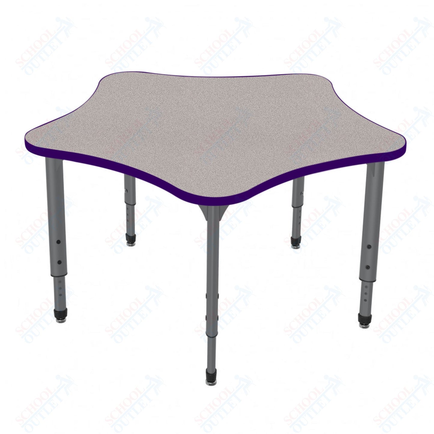 Marco Apex Series 60" 5-Star Preschool Activity Table Height Adjustable Legs 17"-24" (38-2281-MB)