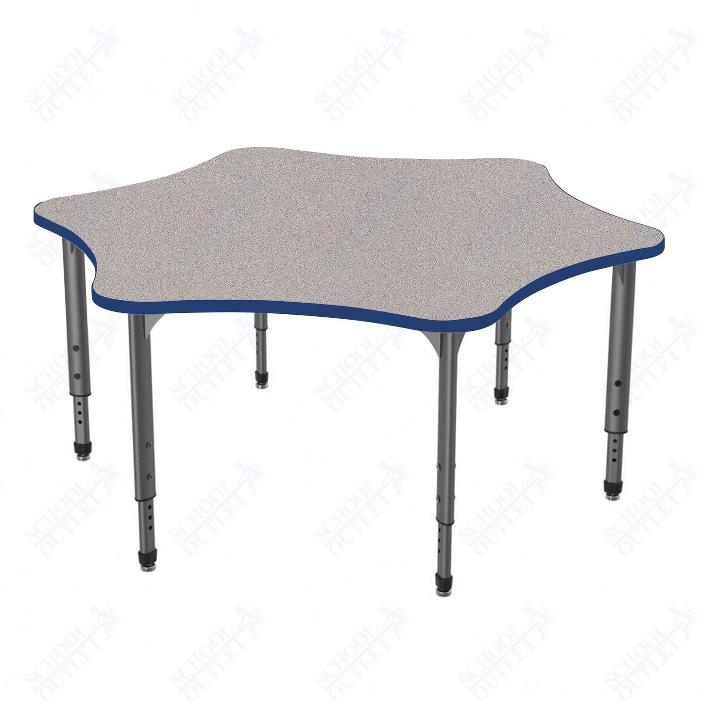 Marco Apex Series 60" 6-Star School Activity Table Adjustable Height 21"-30" (38-2282-MA)