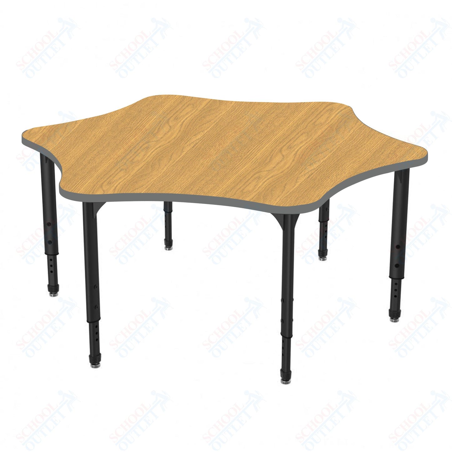 Marco Apex Series 60" 6-Star School Activity Table Adjustable Height 21"-30" (38-2282-MA)