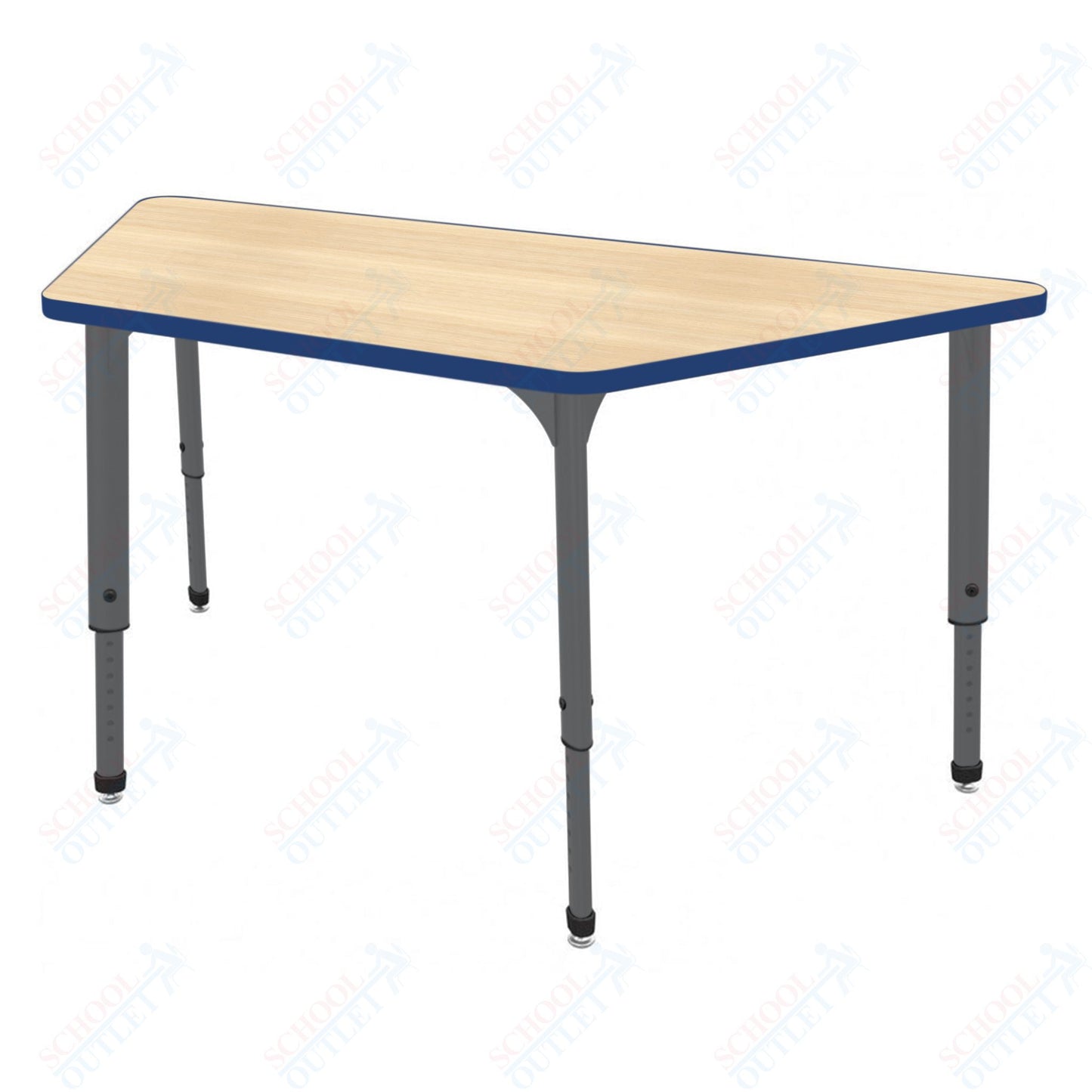 Marco Apex Series Trapezoid Preschool Activity Table 30" x 60" Height Adjustable Legs 17"-24" (38-2287-MB)