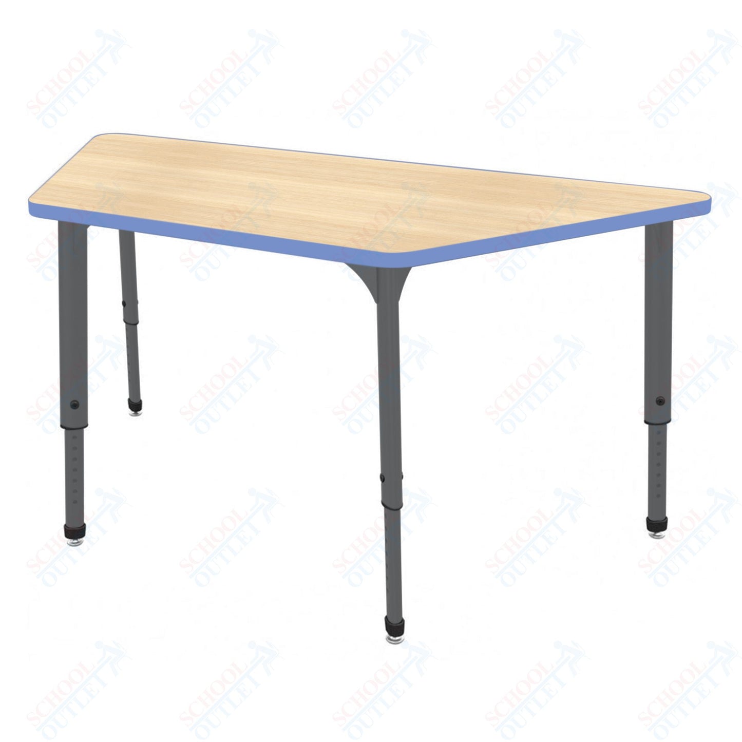 Marco Apex Series Trapezoid Preschool Activity Table 30" x 60" Height Adjustable Legs 17"-24" (38-2287-MB)