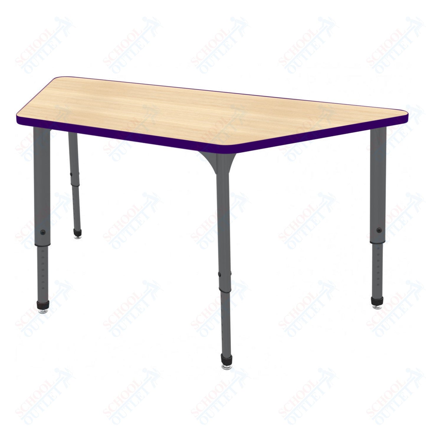 Marco Apex Series Trapezoid Preschool Activity Table 30" x 60" Height Adjustable Legs 17"-24" (38-2287-MB)