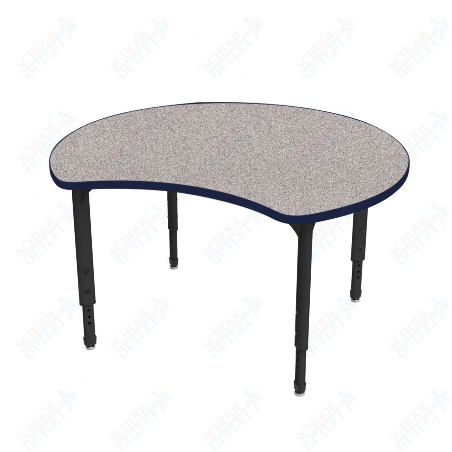 Marco Apex Series 48" Scoop Preschool Activity Table Height Adjustable Legs 17"-24" (38-2296-MB)