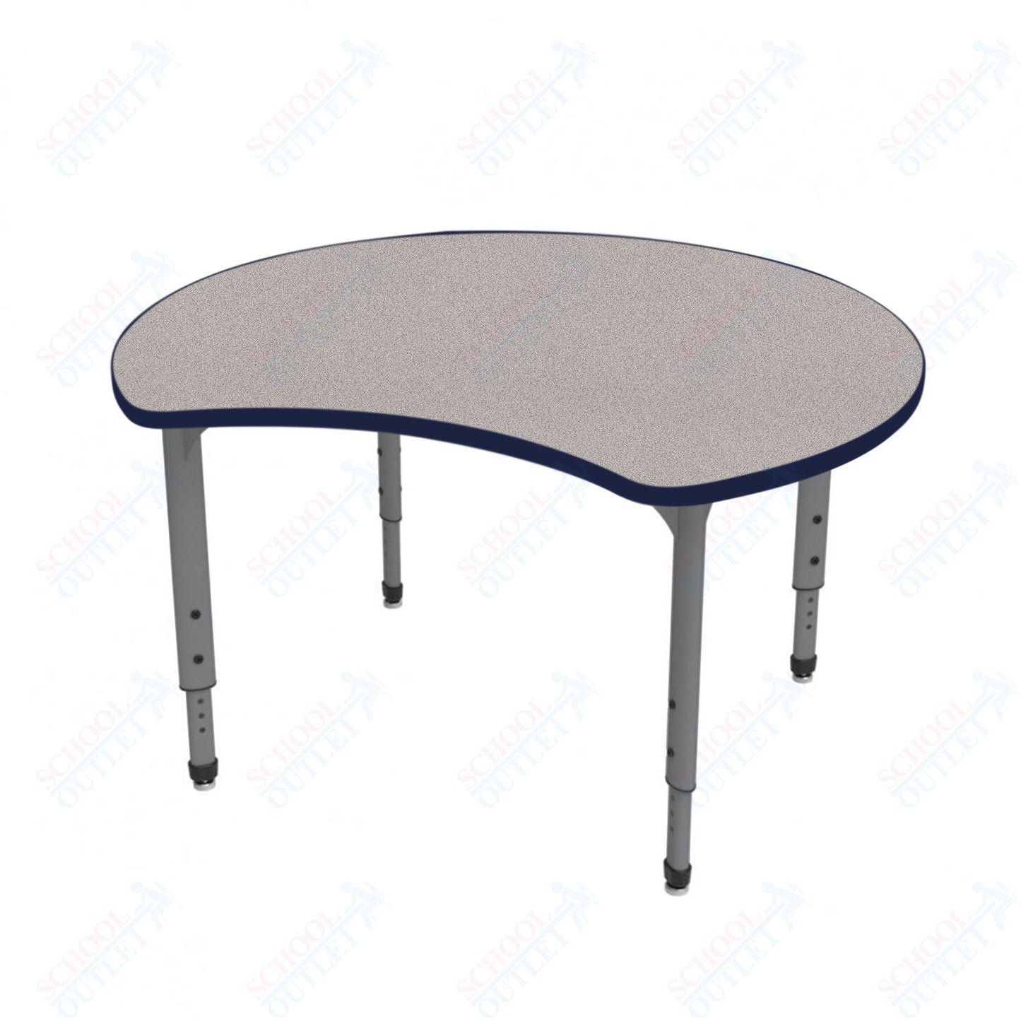 Marco Apex Series 48" Scoop Preschool Activity Table Height Adjustable Legs 17"-24" (38-2296-MB)