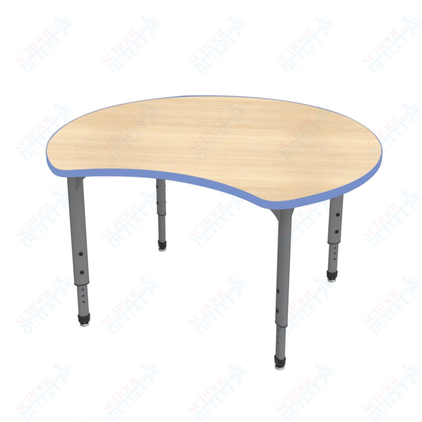 Marco Apex Series 48" Scoop Preschool Activity Table Height Adjustable Legs 17"-24" (38-2296-MB)